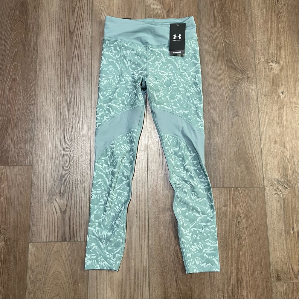 Womens Under Armour Speed pocket Floral Tights Green 1373330-781